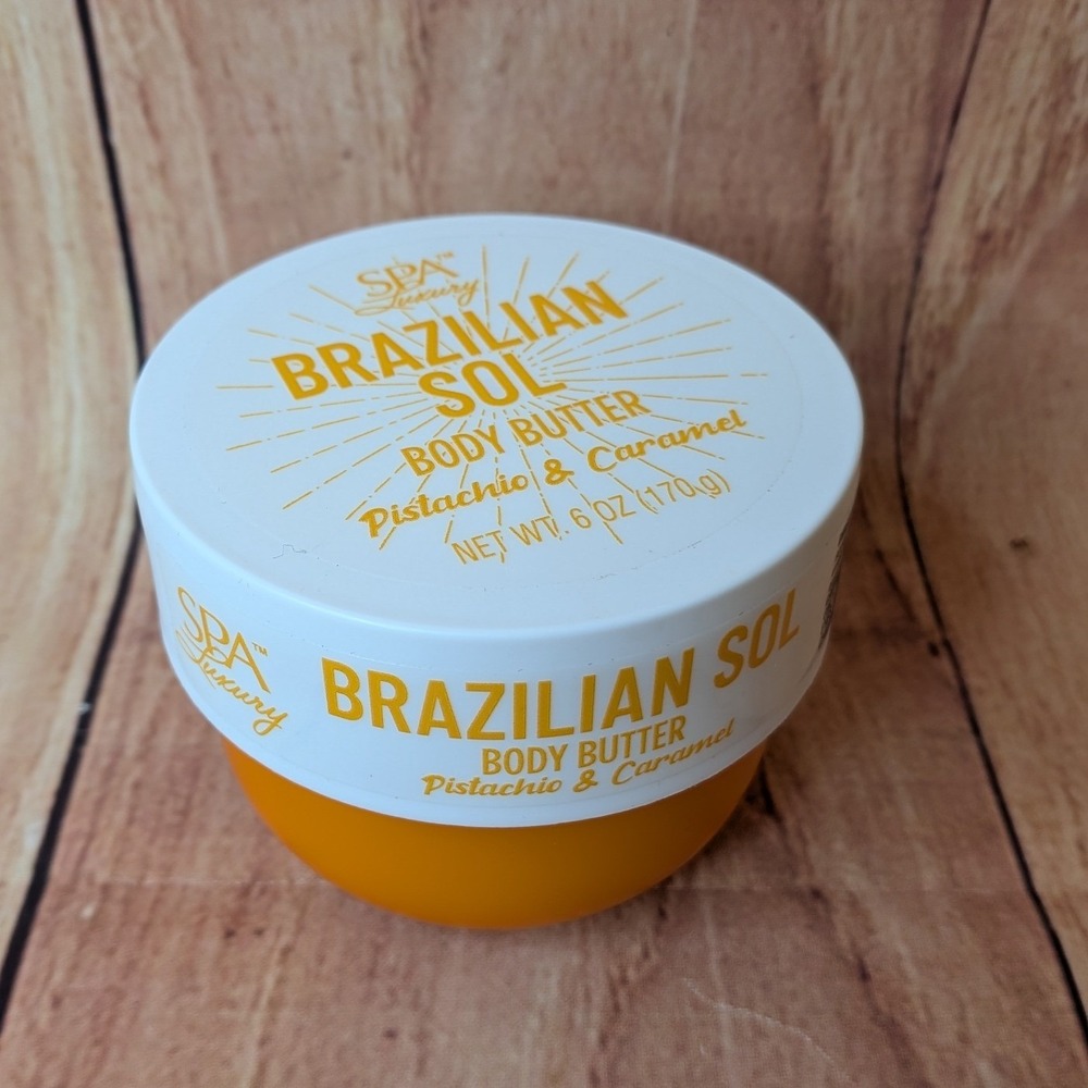 Spa Luxury Brazilian Sol Body Butter Pistachio & Caramel 6 oz Moisturizer Jar